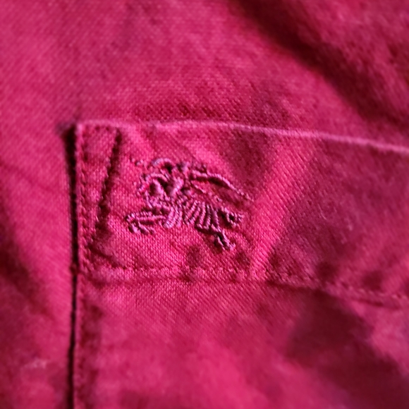 Burberry Brit button-up long sleeve Burgundy designer shirt size xtra-small - Picture 5 of 6